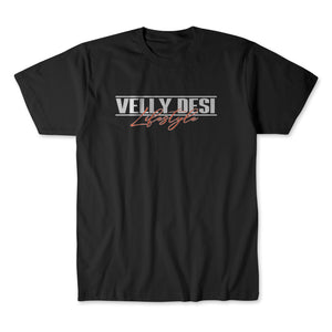 Velly Desi Lifestyle T Shirt (Black/Orange)