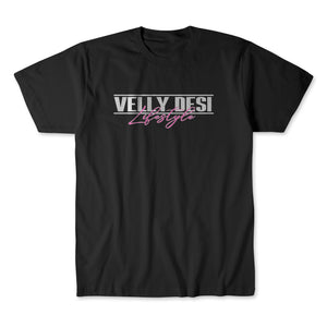 Velly Desi Lifestyle T Shirt (Black/Pink)