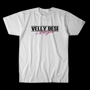 Velly Desi Lifestyle T Shirt (Pink/White)