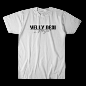 Velly Desi Lifestyle T Shirt (White/White)